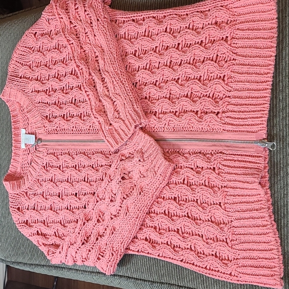 Chico's Open Knit Full Double Zip Sweater - Picture 13 of 13